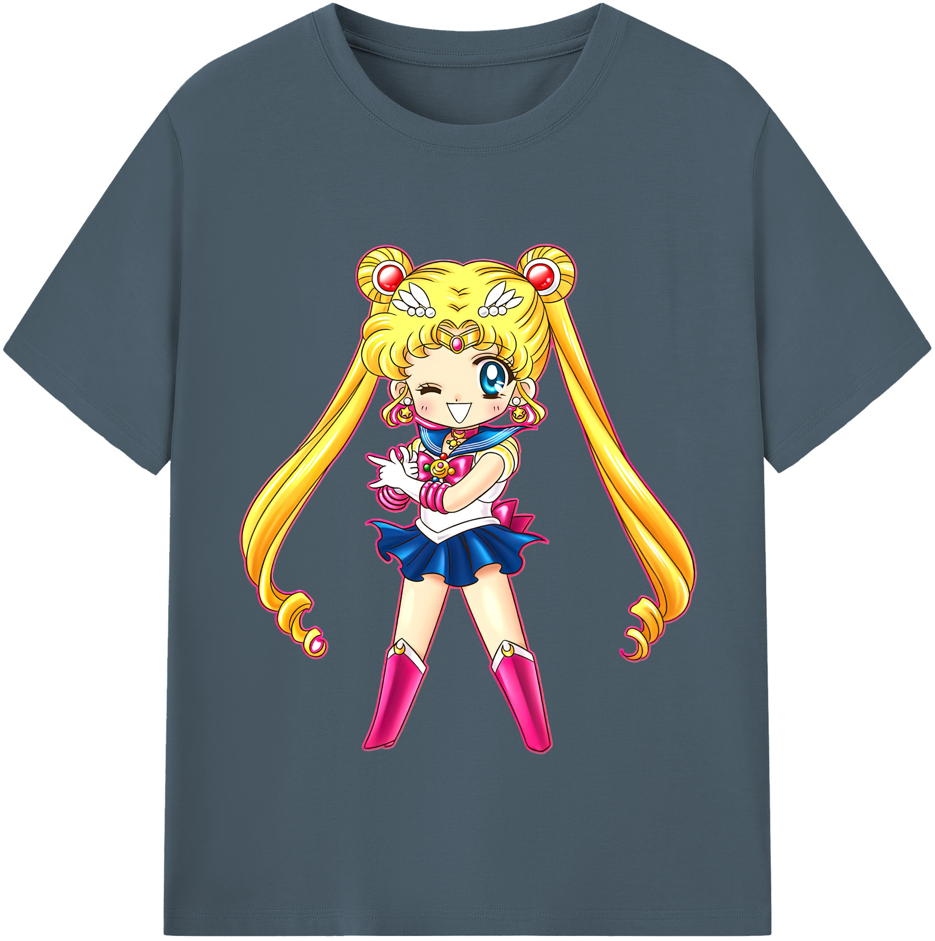（画像用） 美少女戦士セーラームーン 月野 うさぎ つきの うさぎ Sailor Moon Tsukino Usagi 綿100％半袖Tシャツ（フロントプリント）